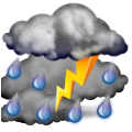 Bouřky, silné srážky Forecast icon
